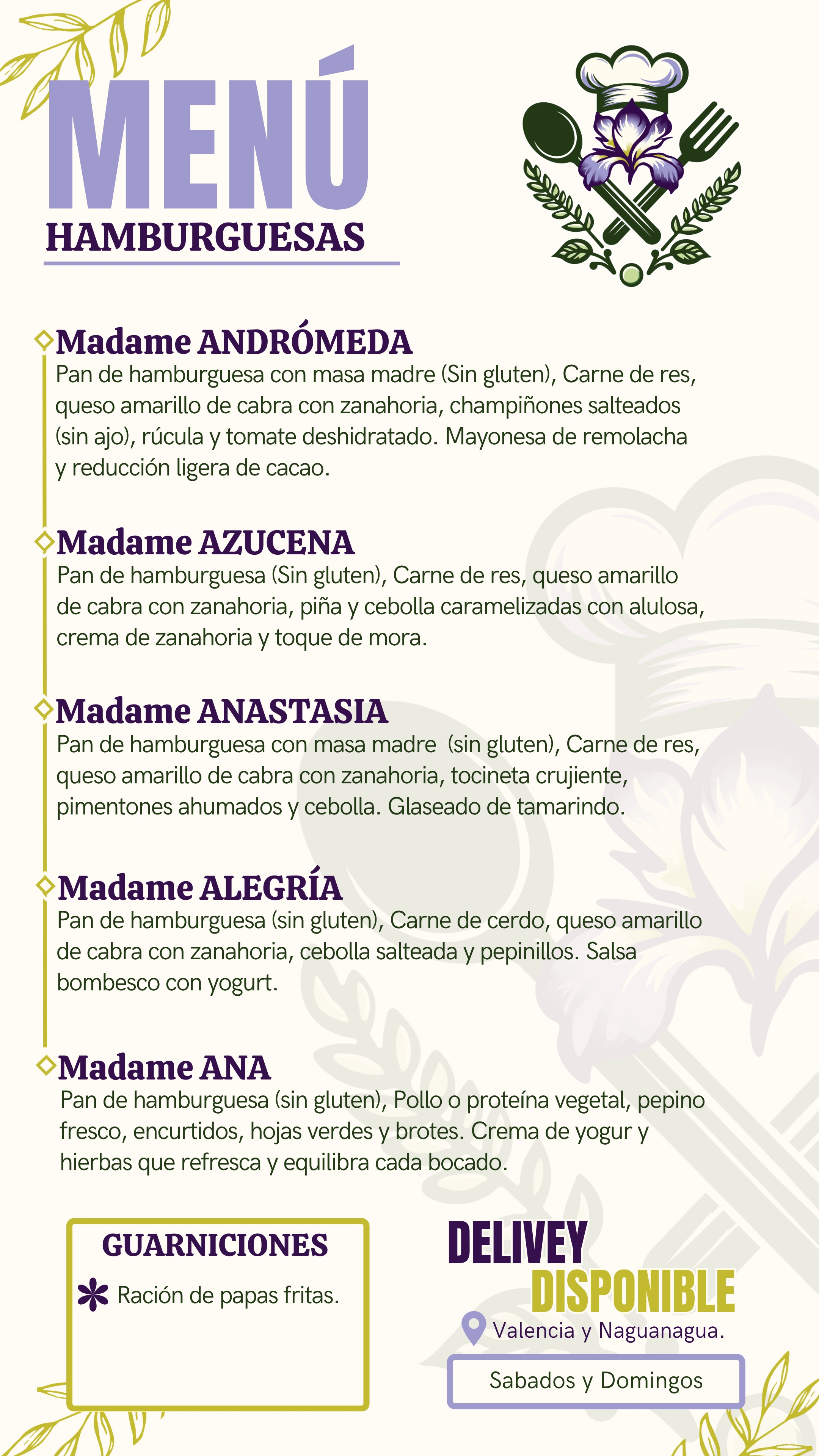 Menú Hamburguesas